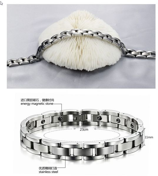 Pulseira magnetica masculina inoxidavel - frete gratis