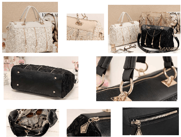 Bolsa bordada de couro