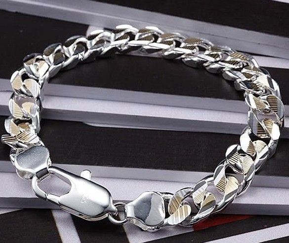 Bracelete Masculino prata 925 - Frete Gratis