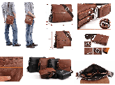 Bolsa masculina couro (2 tamanhos - cores)
