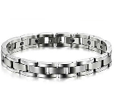 Pulseira inox energia magnetica - frete gratis