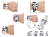 Relogio de strass com pulseira ajustavel