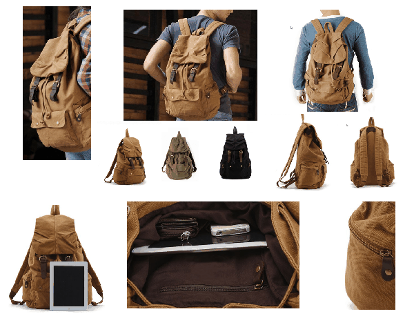 Mochila Canvas unissex - Design Europeu