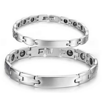 Pulseira inox energia magnetica - frete gratis