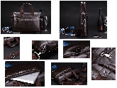 Bolsa de couro masculina - cor única