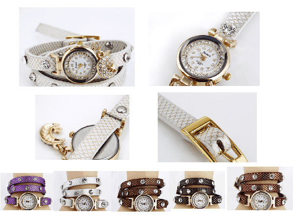 Relogio pulseira com strass